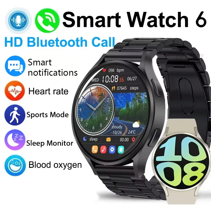 KESHUYOU 2025 New Watch 6 Smart Watch Bluetooth Call Health Monitoring Alarm Clock Fashion Sports Watch